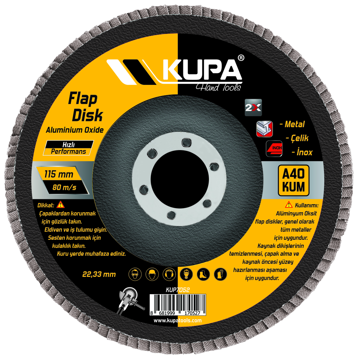 KUPA FLAP DİSK ZIMPARA 80 KUM (10)